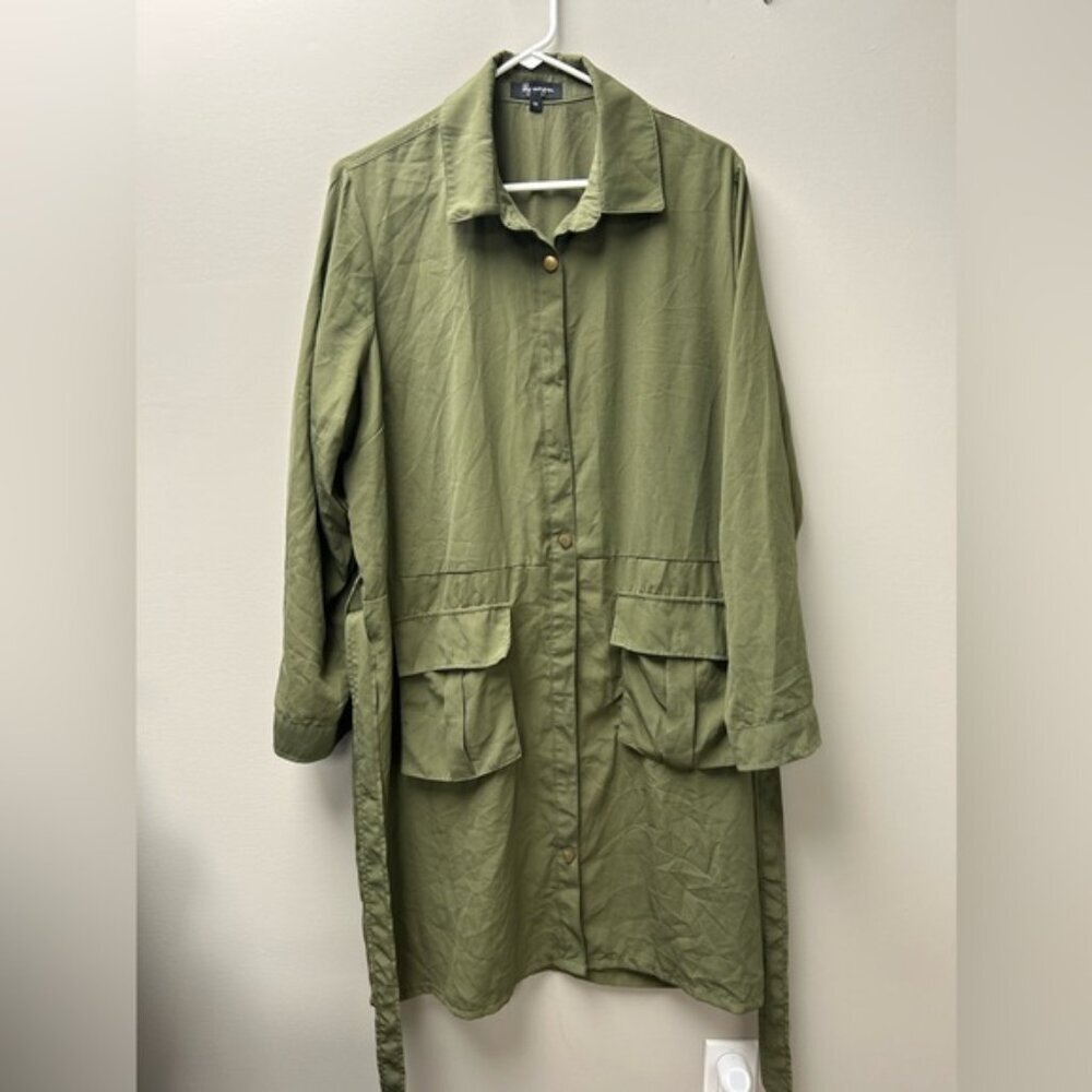 Lily Morgan Women’s Long Green Button Up Maxi Dress